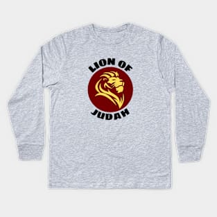 Lion Of Judah | Christian Saying Kids Long Sleeve T-Shirt